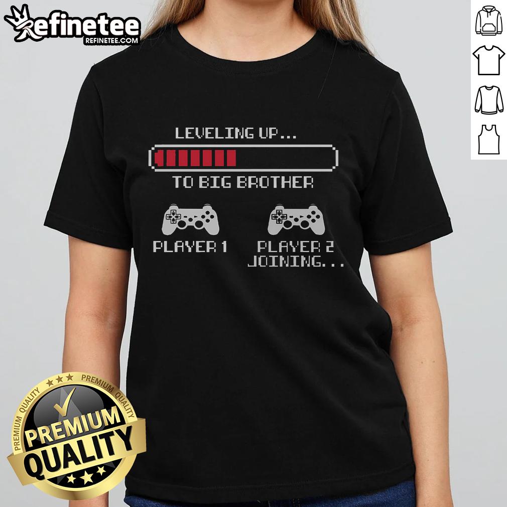 Vintage gaming ladies tee featuring 'Nice Leveling Up to Big Brother 2024' design, perfect for gamers and enthusiasts.