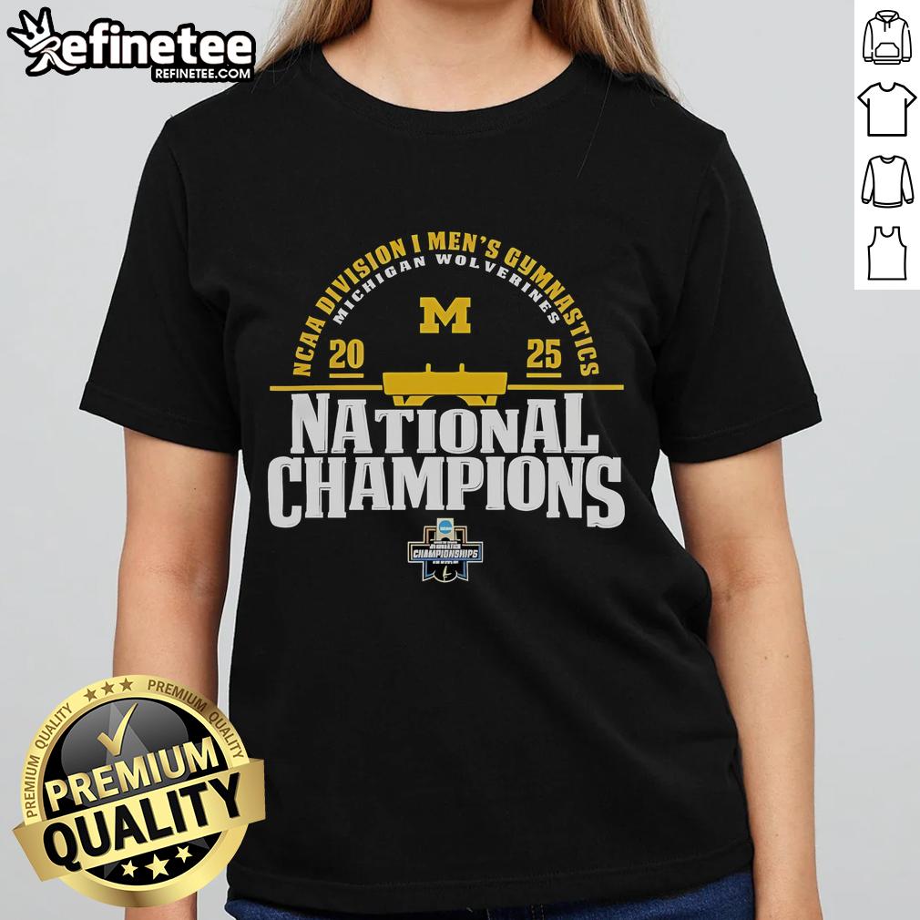 Nice Michigan Wolverines 2025 NCAA Division I Men's Gymnastics National Champions ladies tee in vibrant colors.