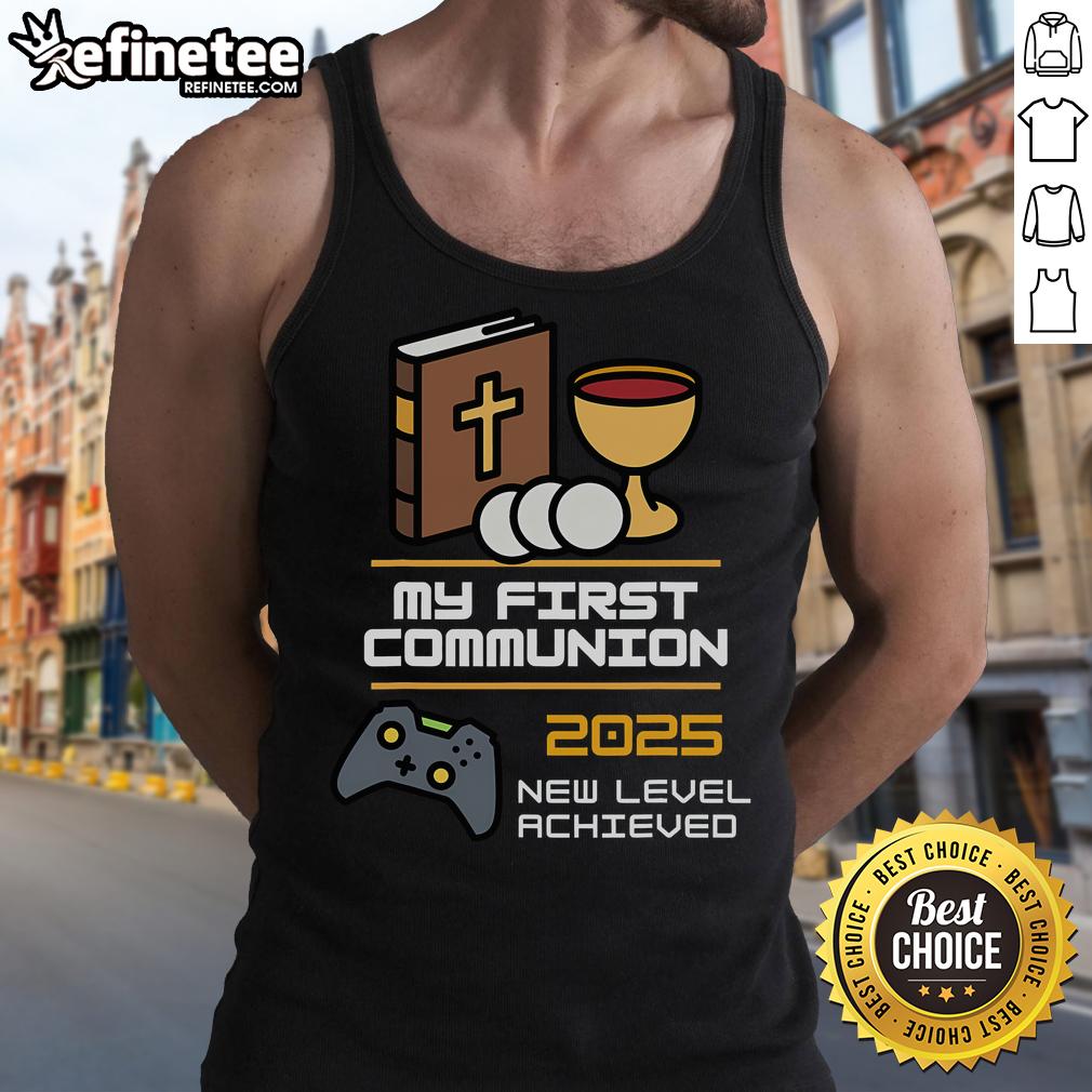 Alt Text: Cute tank top for my 1st Communion 2025 featuring a video game controller design, perfect for kids' celebrations.
