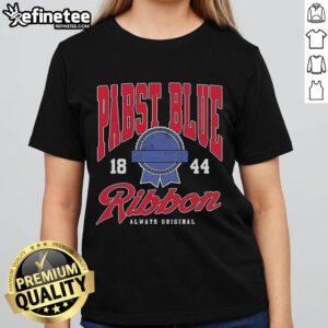 Nice Pabst Blue Ribbon Always Varsity 1884 Ladies Tee featuring a stylish design and comfortable fit for casual wear.