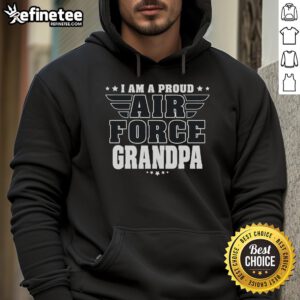 Proud grandpa wearing a patriotic military hoodie, showcasing his pride and love for family and country.