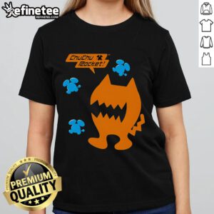 Chuchu Rocket logo on a stylish ladies tee from Nice Run Games, perfect for fans of the classic puzzle game.
