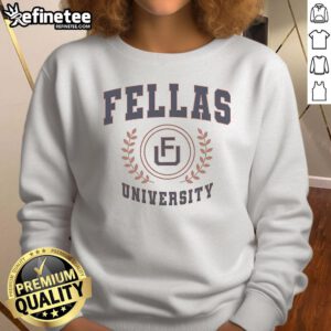 Nice Ryan Long Fellas University Sweatshirt in navy blue, featuring logo and comfortable fit, perfect for casual wear.
