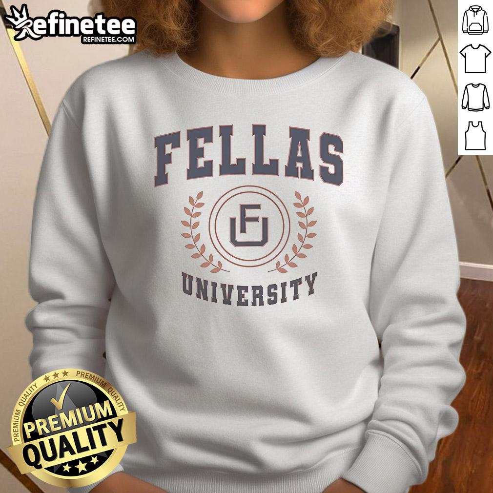 Nice Ryan Long Fellas University Sweatshirt in navy blue, featuring logo and comfortable fit, perfect for casual wear.