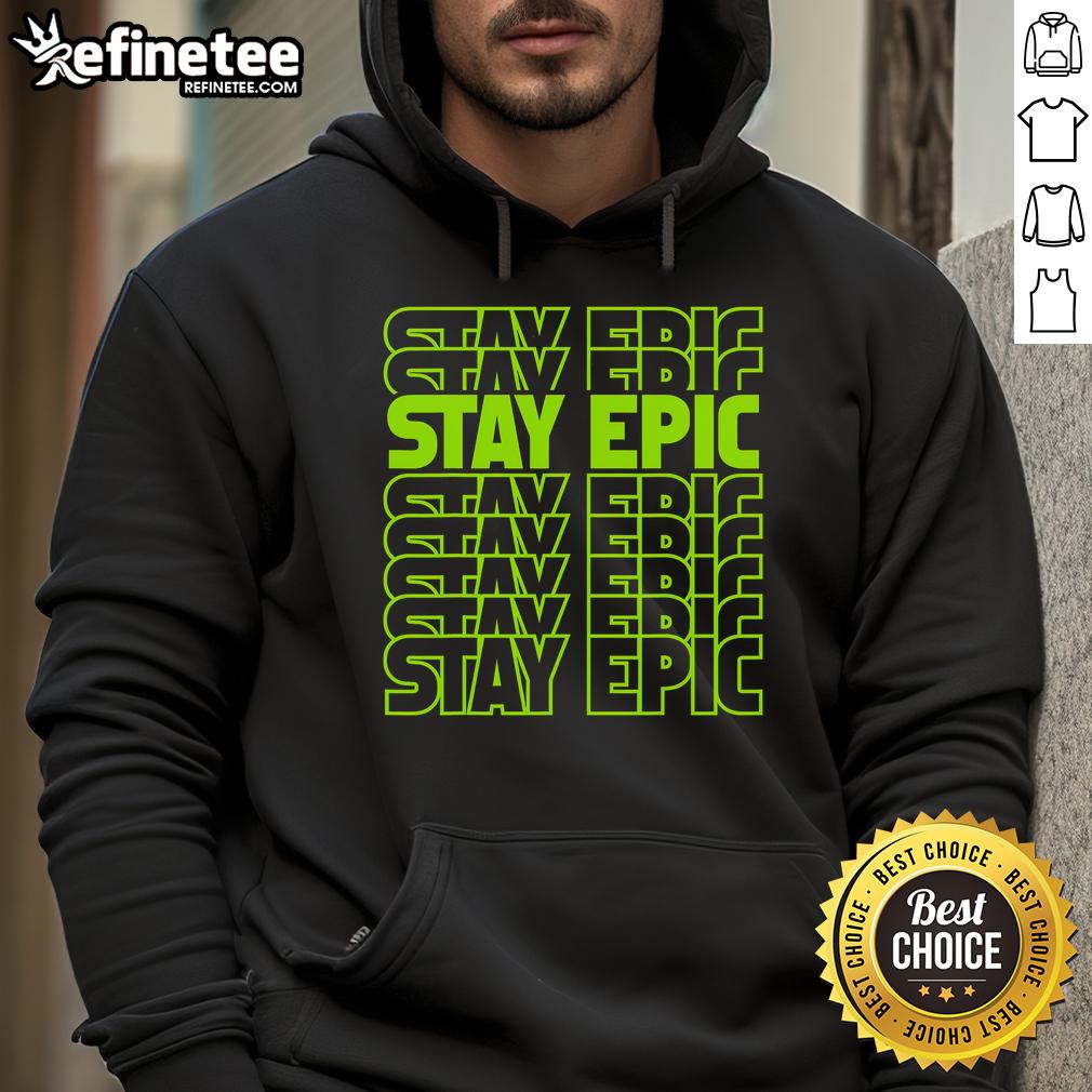 Alt Text: Epic lime green hoodie with stacked letters, showcasing a stylish and vibrant design for a trendy look.