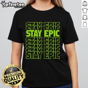 Epic lime green letter stack ladies tee from Nice Stay, featuring a vibrant design perfect for casual outfits.