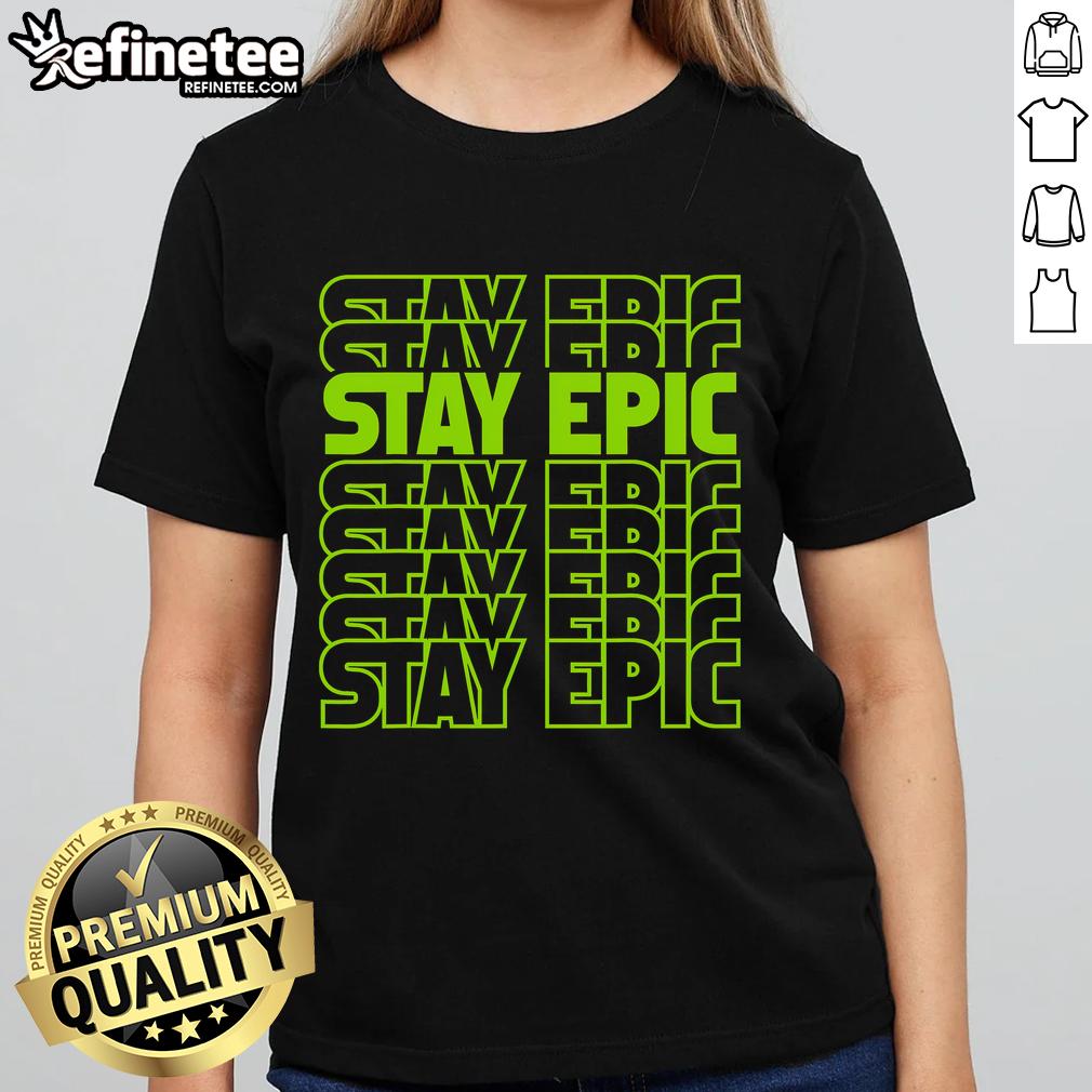 Epic lime green letter stack ladies tee from Nice Stay, featuring a vibrant design perfect for casual outfits.