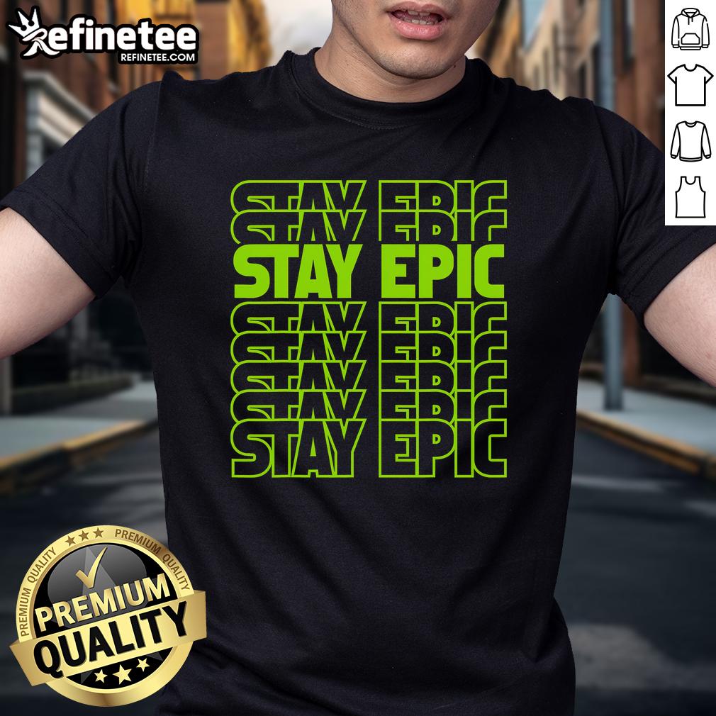 Alt Text: Nice Stay Epic Lime Green Letter Stack T-Shirt featuring bold typography on a vibrant lime green fabric.