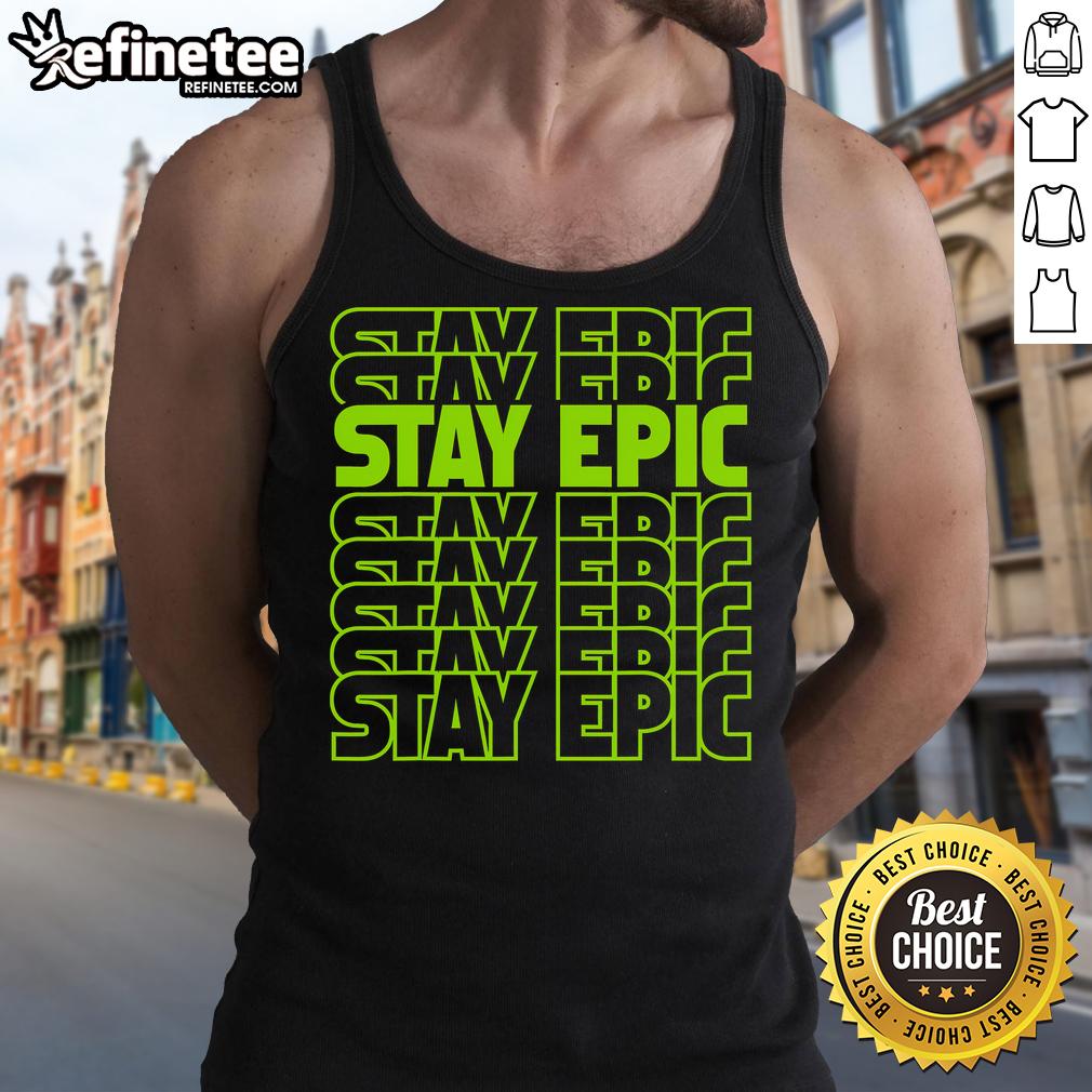 Epic lime green letter stack tank top from Nice Stay, perfect for casual summer outfits and vibrant fashion styles.