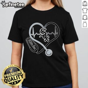 Nice Stethoscope Heartbeat Chicago White Sox Ladies Tee featuring a stylish design for baseball and healthcare fans.