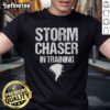 Nice Storm Chaser in Training meteorologist wearing a weather T-shirt, ready for exciting storm chasing adventures.