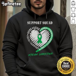 Christina hoodie featuring 'Hope, Love, Faith' design for the Nice Support Squad team, showcasing unity and encouragement.