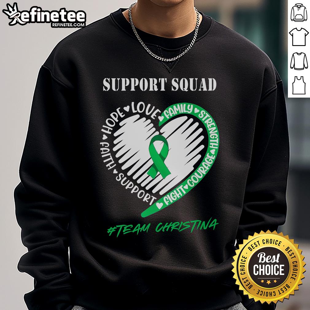Christina sweatshirt featuring 'Hope, Love, Faith' for the Nice Support Squad, perfect for uplifting team spirit.