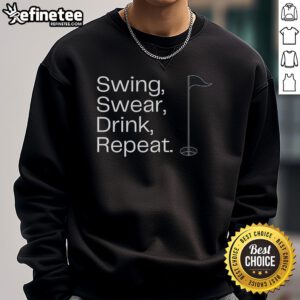 Nice Swing Swear Drink Repeat Golf Lover Sweatshirt in vibrant colors, perfect for passionate golfers and casual wear.