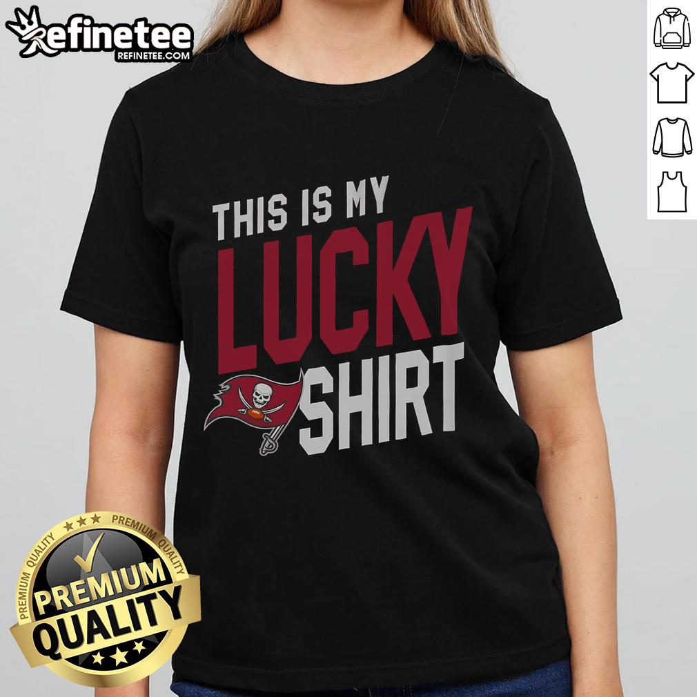 Nice Tampa Bay Buccaneers 'This Is My Lucky' ladies tee, featuring vibrant team colors and stylish design for fans.