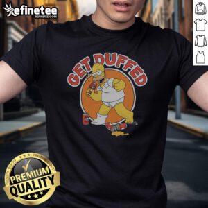 Nice The Simpsons Homer Get Duffed T-Shirt featuring Homer Simpson in a fun, colorful design perfect for fans.