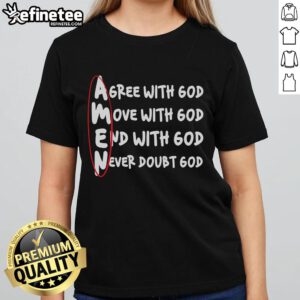 Alt Text: Official AMEN Christian Faith God Ladies Tee featuring a stylish design celebrating faith and spirituality.