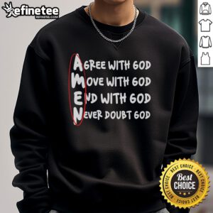 Official AMEN Christian Faith God Sweatshirt in black, featuring a bold design perfect for expressing faith and style.