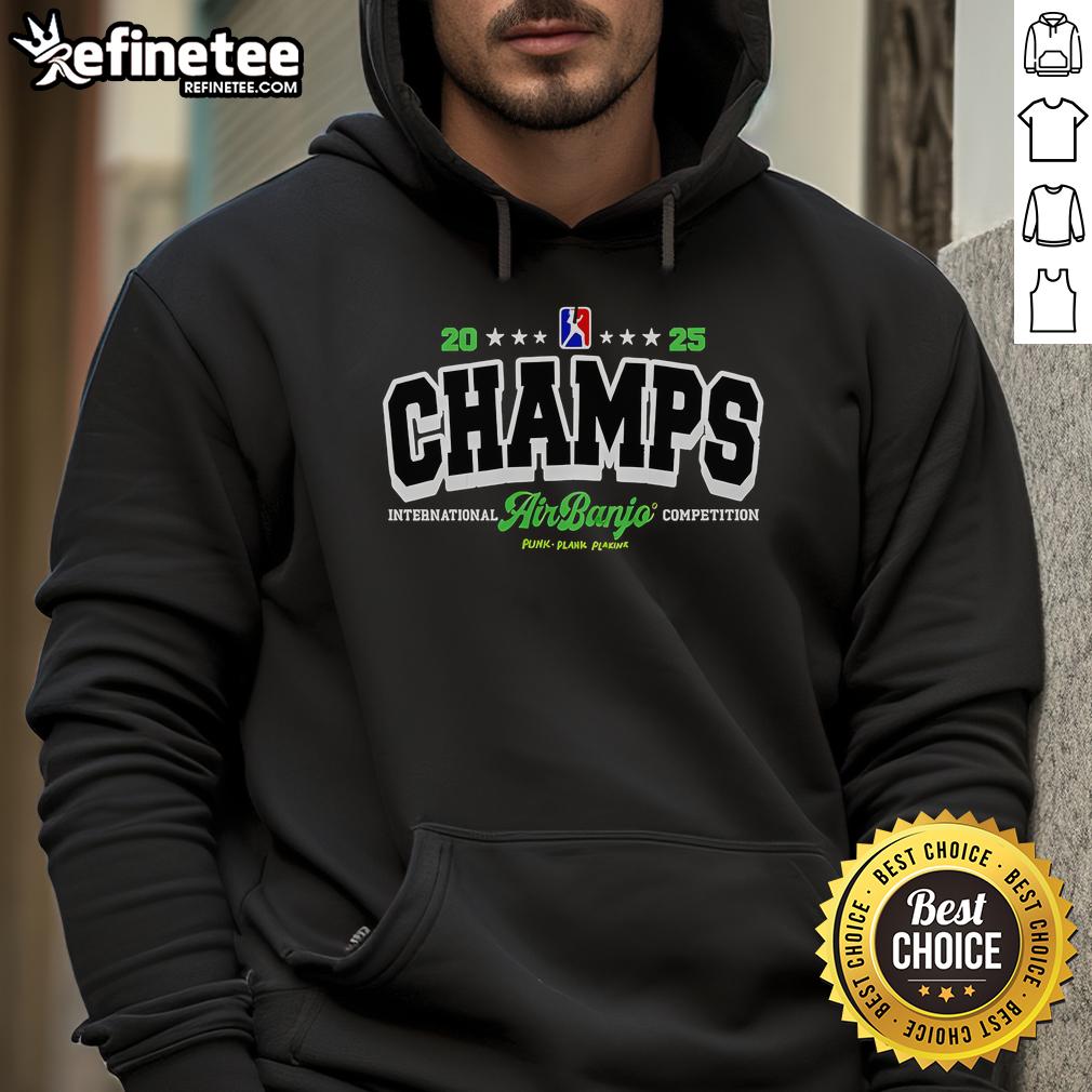 Official Air Banjo Champs 2025 Hoodie featuring a stylish design, perfect for fans and players of the banjo.