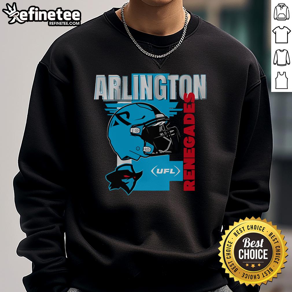 Official Arlington Renegades Helmet Frame Sweatshirt featuring team colors and logo, perfect for fans and collectors.
