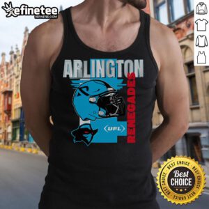 Official Arlington Renegades Helmet Frame Tank Top showcasing team colors and logo, perfect for fans and casual wear.