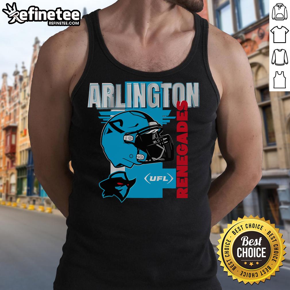 Official Arlington Renegades Helmet Frame Tank Top showcasing team colors and logo, perfect for fans and casual wear.
