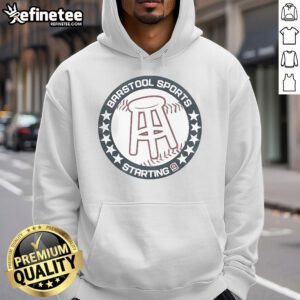 Official Barstool Sports Starting 9 logo hoodie in black, showcasing a stylish design for sports fans and casual wear.