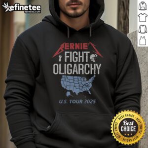 Official Bernie's Fight Oligarchy US Tour Hoodie featuring bold graphics promoting social justice and equality.