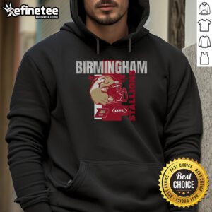 Official Birmingham Stallions Helmet Frame Hoodie showcasing team logo and stylish design for fans and sports enthusiasts.