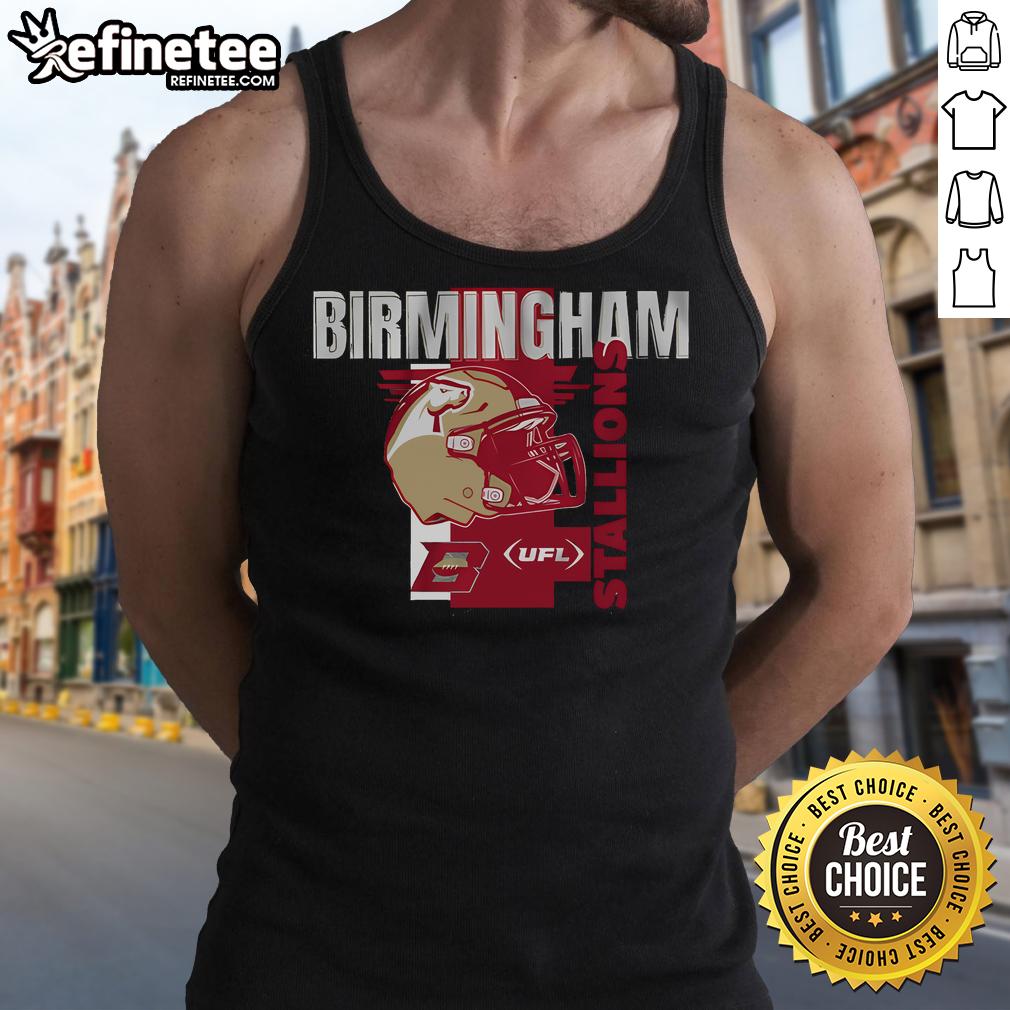 Official Birmingham Stallions Helmet Frame Tank Top showcasing team pride and style for fans of the Birmingham Stallions.