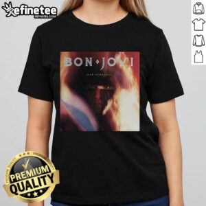 Official Bon Jovi 7800 Fahrenheit ladies tee featuring vibrant design and stylish fit for fans of the band.
