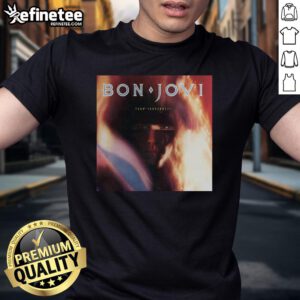 Official Bon Jovi 7800 Fahrenheit T-Shirt featuring classic band logo and vibrant design for fans and collectors.