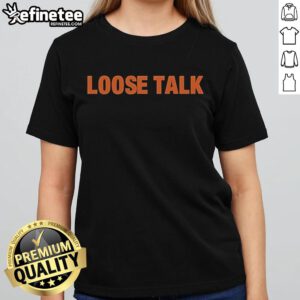 Official Bryan Ferry and Amelia Barratt Loose Talk Ladies Tee featuring stylish design and vibrant colors.
