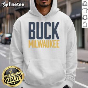 Official Buck Milwaukee Hoodie in navy blue, featuring the team logo and stylish design for fans and supporters.