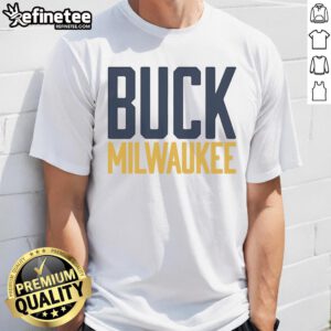 Official Buck Milwaukee T-Shirt featuring the team logo and vibrant colors, perfect for fans and casual wear.