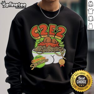 Official C2E2 sweatshirt featuring Famous Chicago Style Sbuttgetti design for 2025, perfect for pasta lovers.