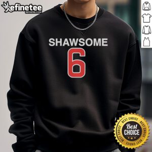 Alt Text: Official Chicago Cubs Matt Shaw 6 Shawsome Sweatshirt showcasing team colors and logo, perfect for fans.
