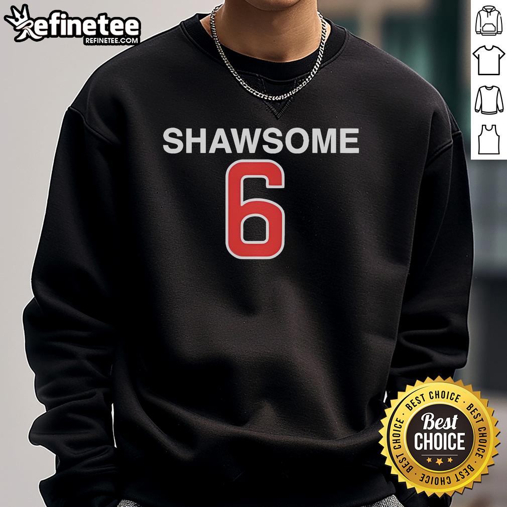 Alt Text: Official Chicago Cubs Matt Shaw 6 Shawsome Sweatshirt showcasing team colors and logo, perfect for fans.