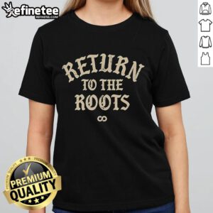 Official Coone Return to the Roots Ladies Tee featuring vibrant design and comfortable fit for dance music fans.