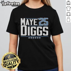 Official Drake Maye and Stefon Diggs 2025 Ladies Tee featuring vibrant graphics and a stylish design for fans.