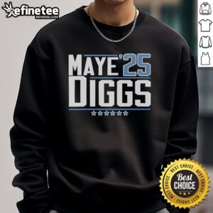 Alt Text: Official Drake Maye and Stefon Diggs 2025 sweatshirt featuring bold graphics and team colors for fans.