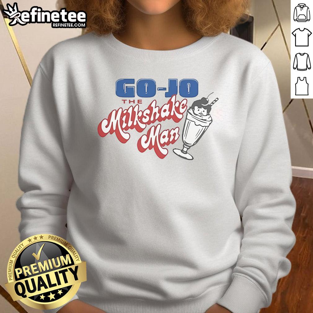 Official Go Jo The Milkshake Man Sweatshirt in vibrant colors, perfect for casual wear and milkshake enthusiasts.