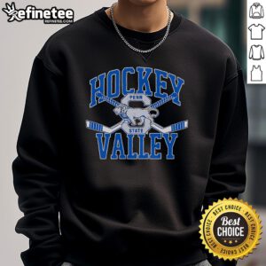 Official Penn State Hockey sweatshirt featuring Hockey Valley logo, perfect for fans and athletes alike.