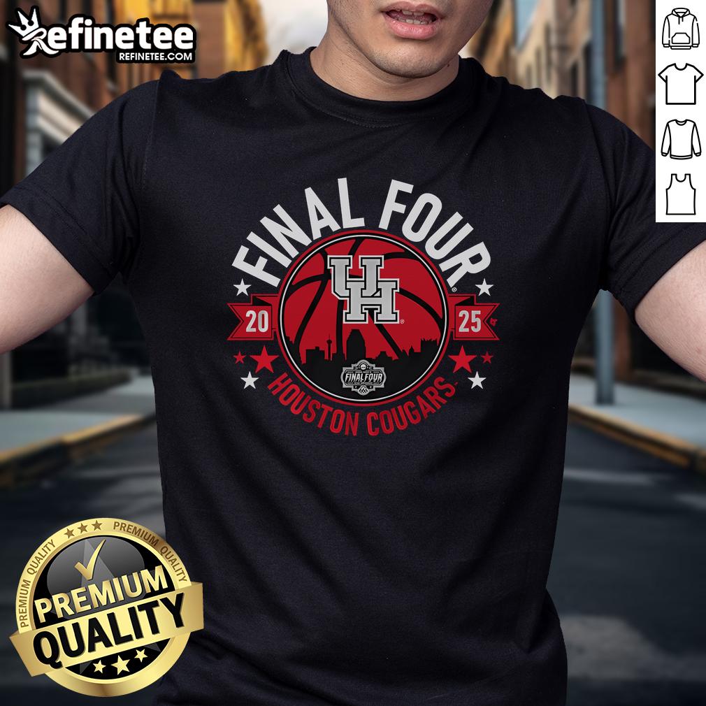 Official Houston Basketball 2025 Final Four T-Shirt featuring vibrant graphics and team colors for fans and supporters.