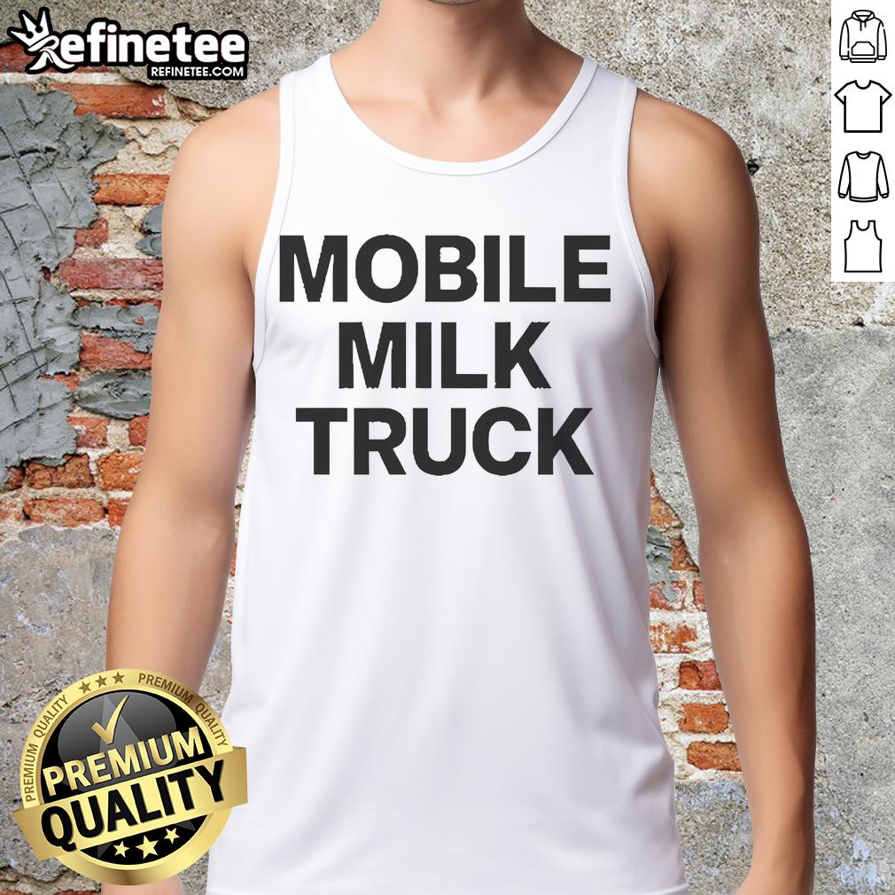 Official Mobile Milk Truck Tank Top featuring a vintage milk truck design, perfect for casual wear and milk lovers.