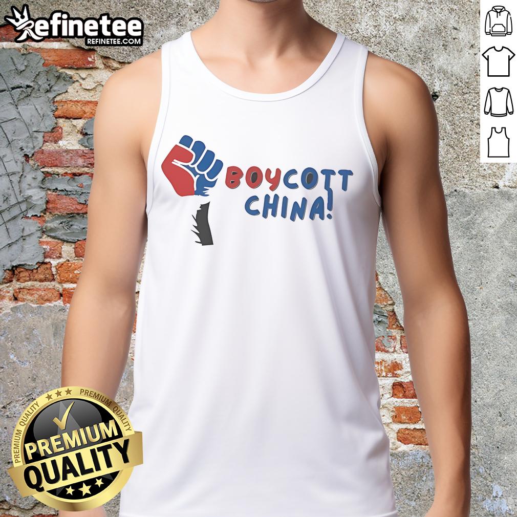 Top Boycott China Tank Top featuring bold graphics promoting awareness and activism against Chinese policies.