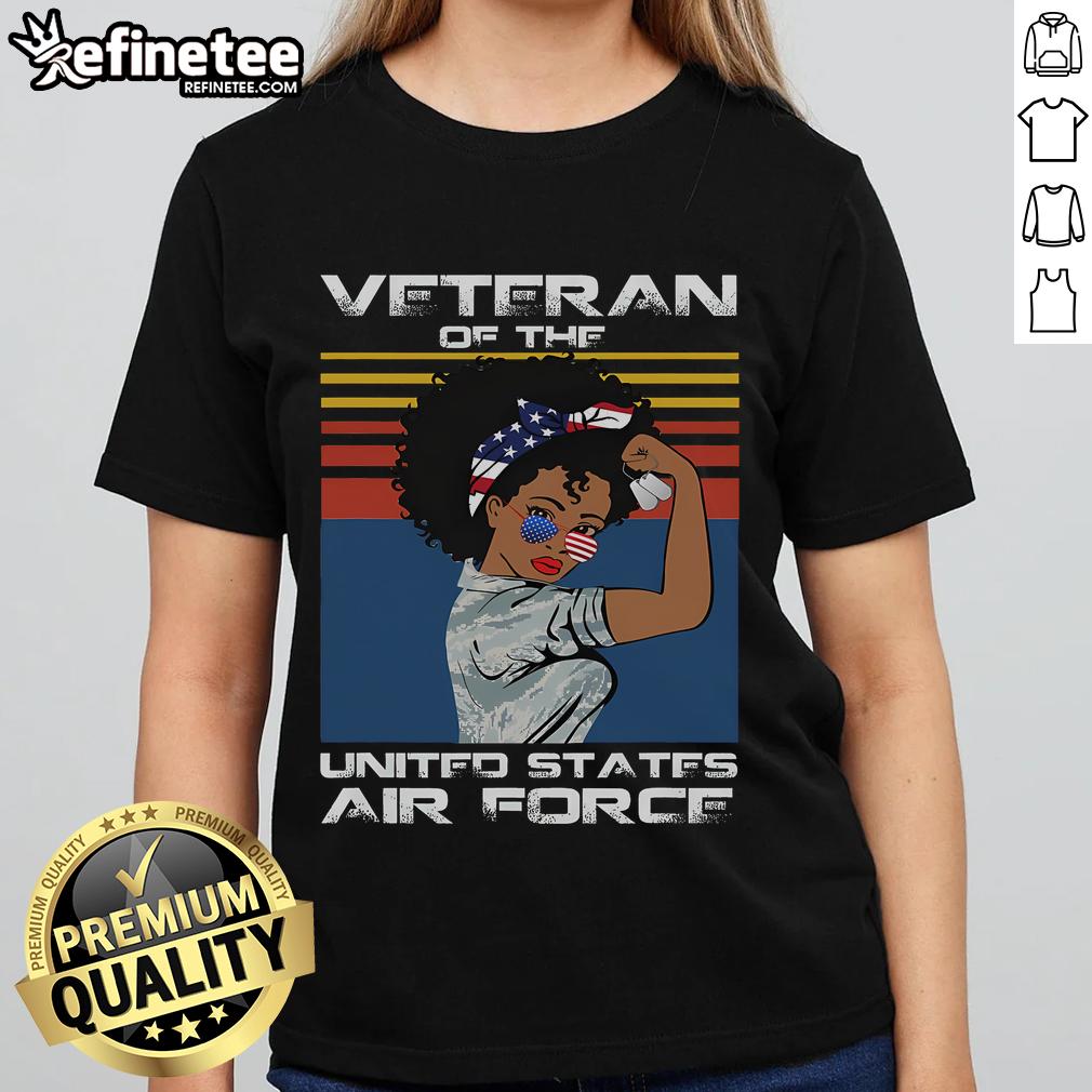 Good Female Veteran of the United States Air Force USAF Veteran Ladies Tee, celebrating women's service in the military.