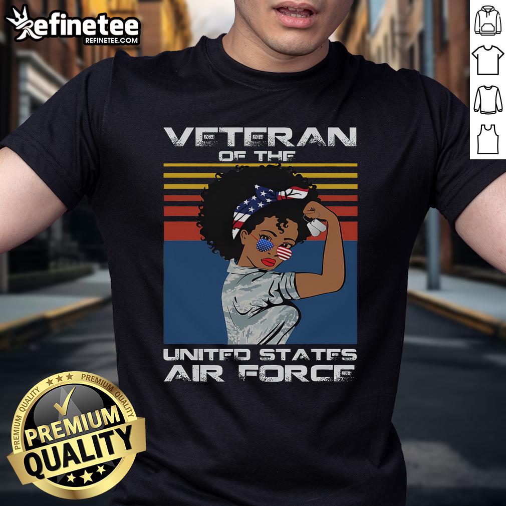 Good Female Veteran of the United States Air Force USAF Veteran T-Shirt showcasing pride and service in stylish design.