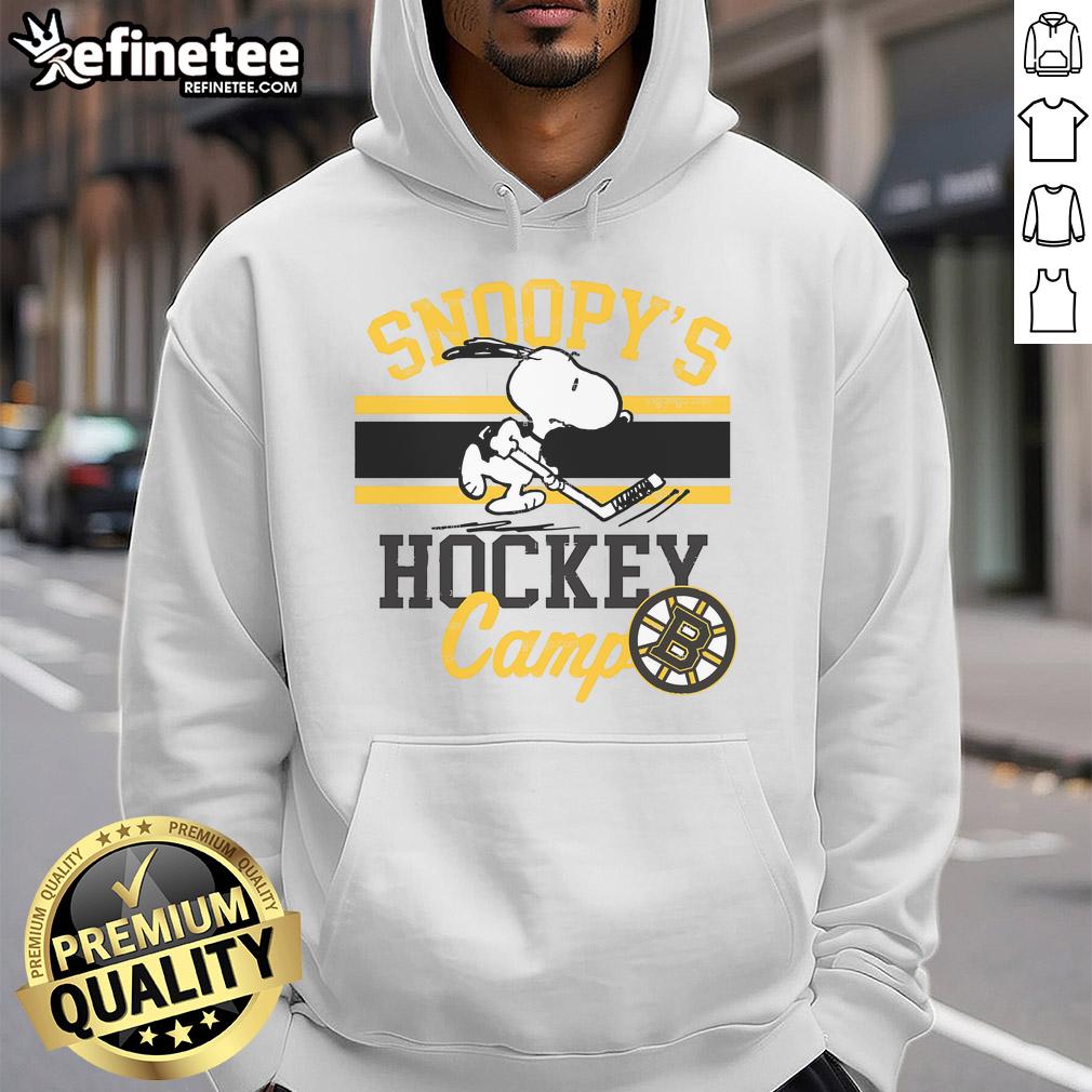 Good Snoopy Boston Bruins hoodie from Camp Snoopy, featuring NHL all teams design, perfect for hockey fans.