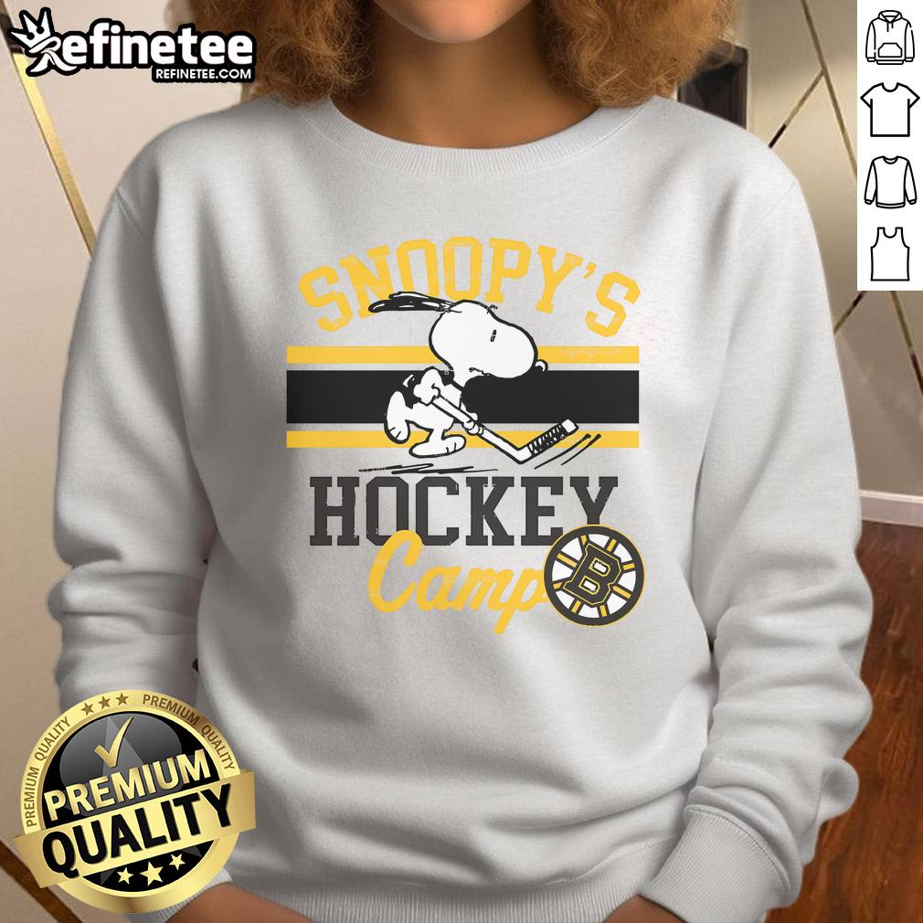 Good Snoopy Boston Bruins sweatshirt from Camp Snoopy features NHL all teams design, perfect for hockey fans.